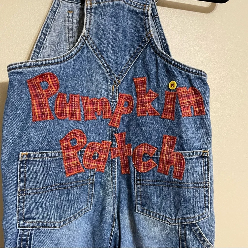 Old Navy Vintage Flannel Scarecrow pumpkin patch kids‎ overalls size 5T